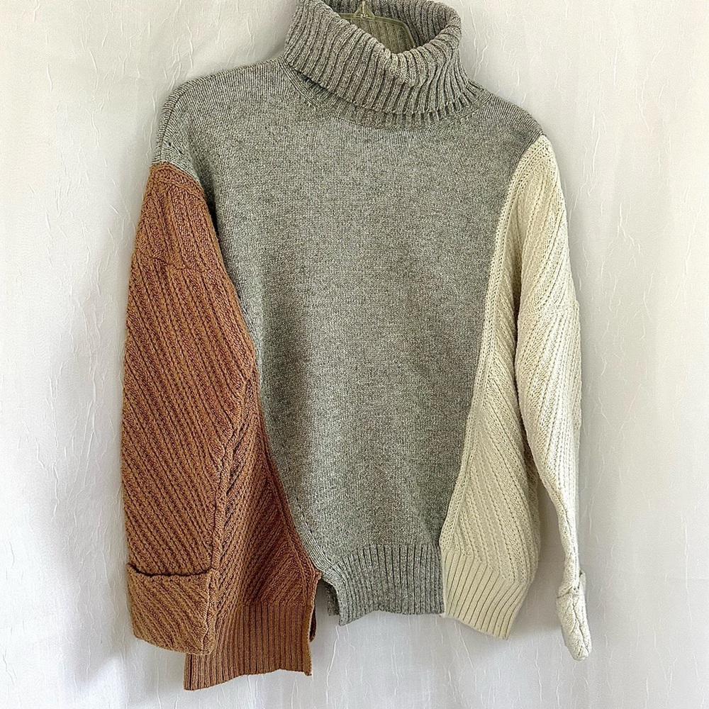 French Connection High Neck Sweater Blouse Small - image 3